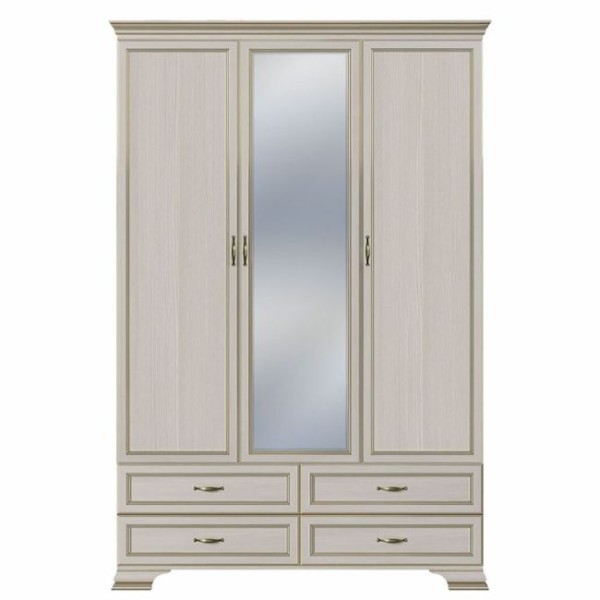 Шкаф трёхдверный с зеркалом и ящиками Сиена