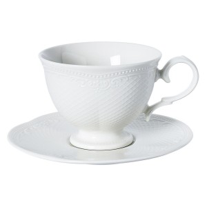 Чайная пара 250 мл белая d 10,4 см h7,6 см Aristocrat Noble