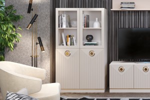 Шкаф-витрина двухдверный низкий КАПРИ