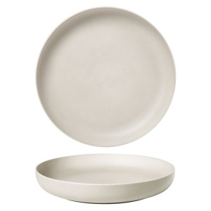 Тарелка с бортом d=25.5 cм,фарфор "NOBLE" серия "Fine Plus-Light Grey"