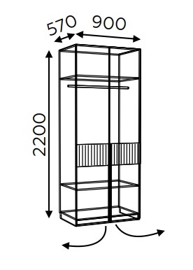 Шкаф двухдверный Моника