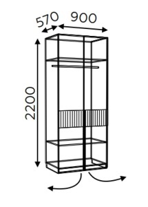 Шкаф двухдверный Моника