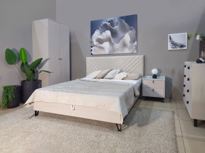 Кровать 1600 с мягким изголовьем с подъемным механизмом Кашемир
