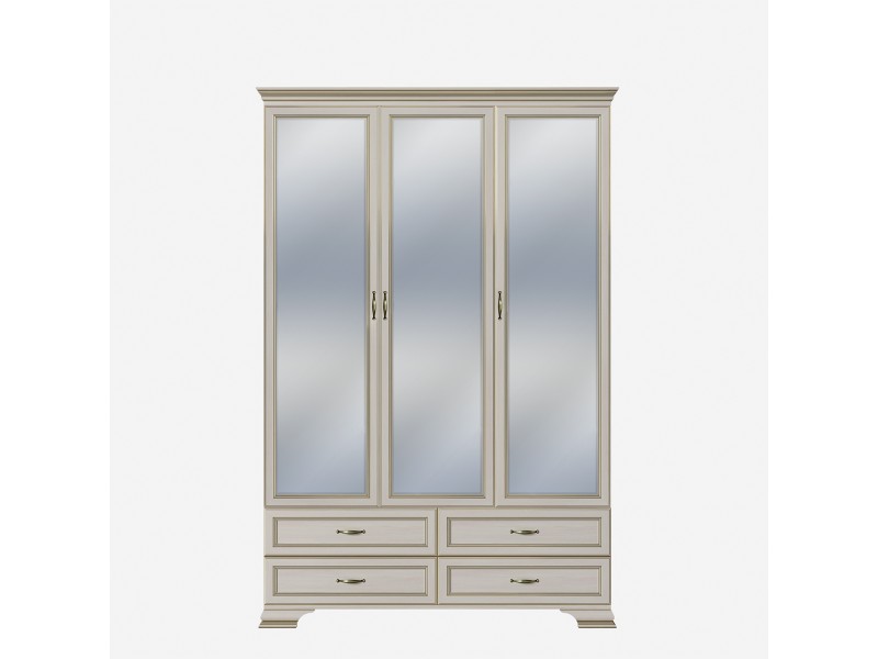 Шкаф трёхдверный зеркальный с ящиками Сиена