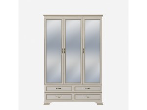 Шкаф трёхдверный зеркальный с ящиками Сиена